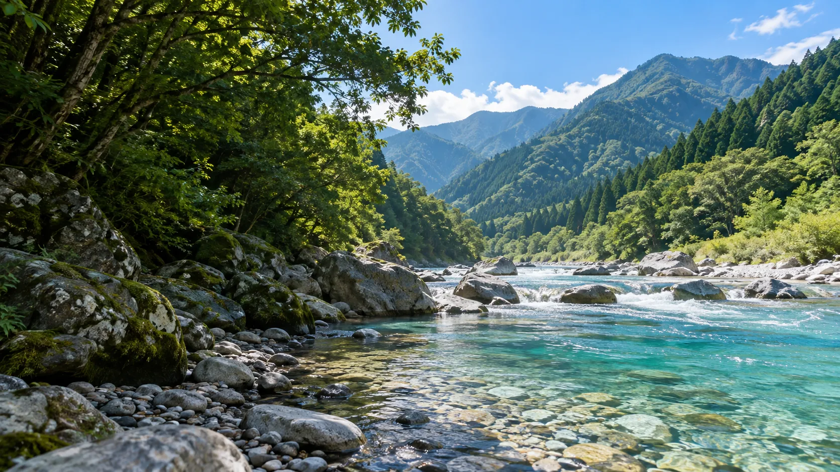 神山町の川と山